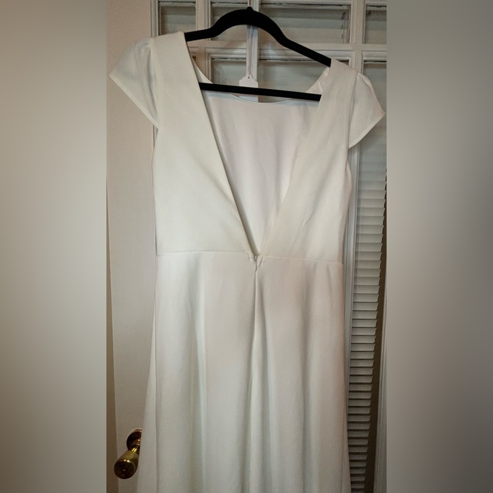 Lulus Ruffle Sleeve Dress With Train-Medium - Picture 4 of 16